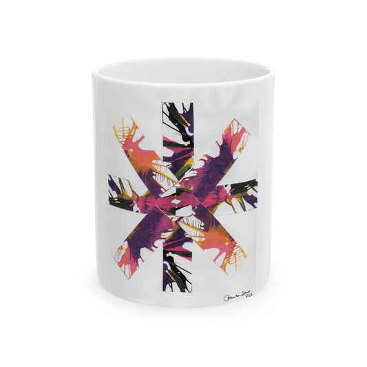 Ceramic Mug - Spin art  11oz) - White Design