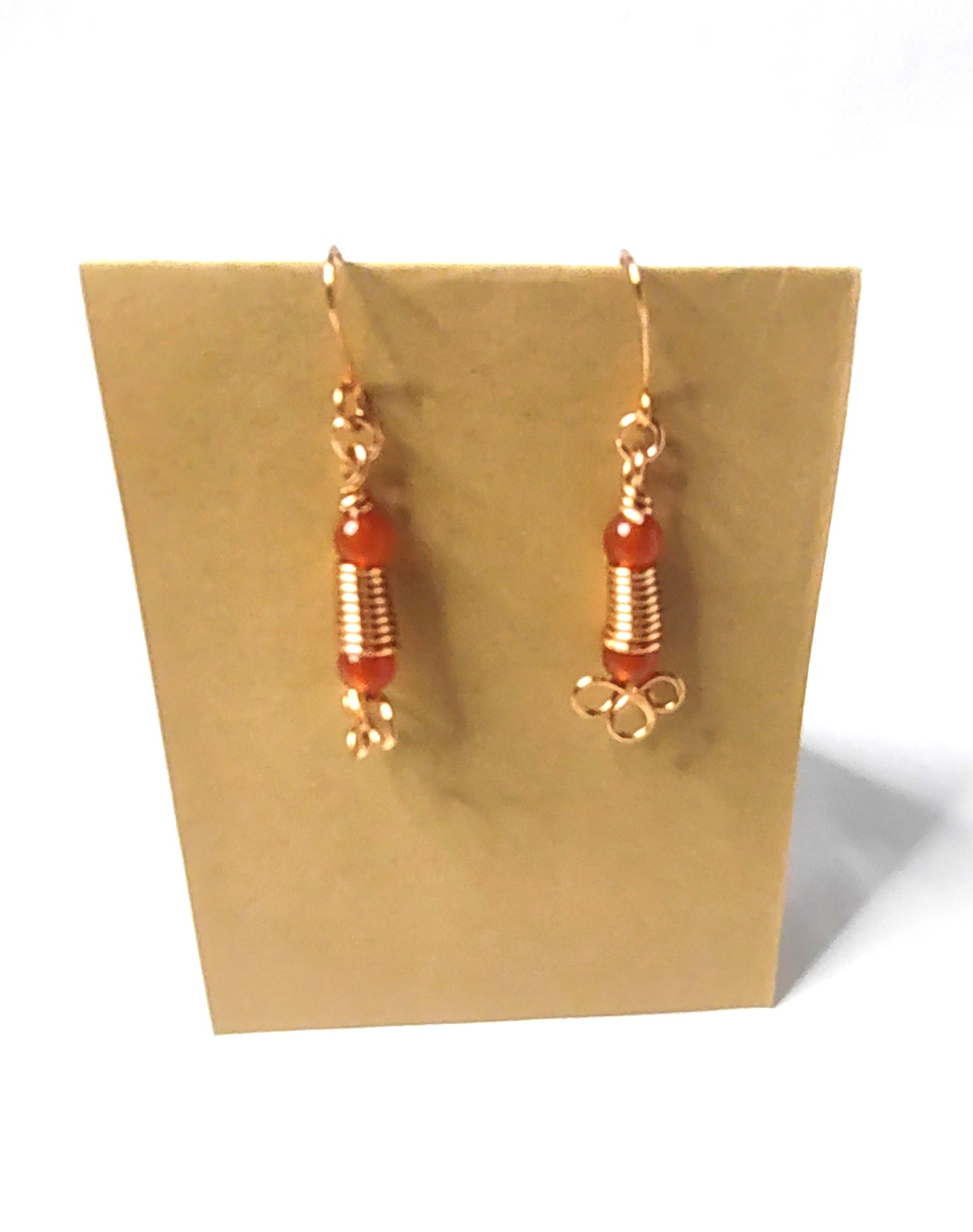 Handmade Earrings - Carnelian Bead Earrings