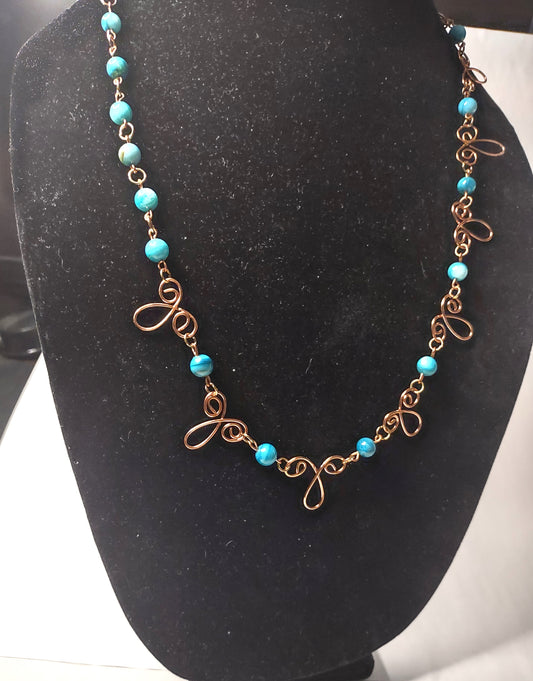 Handmade Beaded Chain Link Necklace